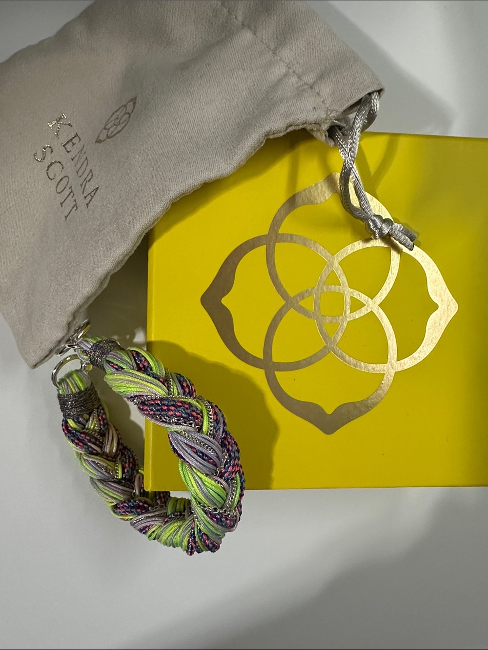 Kendra Scott Masie Rhodium Plated Braided Cord Bracelet